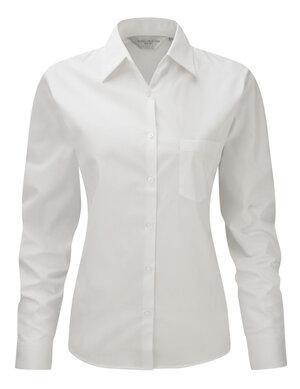 Russell Collection J936F - Camicia da donna, in popeline EasyCare - puro cotone, easycare