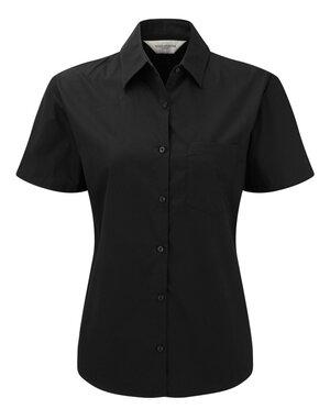 Russell Collection R-937F-0 - Camicia Donna popeline puro cotone maniche corte