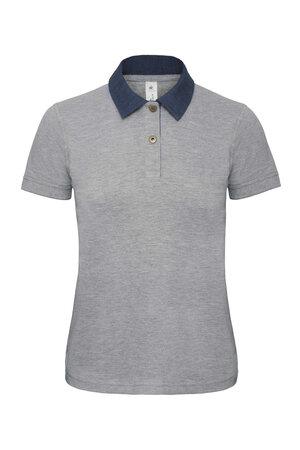 B&C B803F - Polo donna Piqué colletto Denim