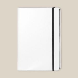 EgotierPro 37088 - Notebook PU Bianco con Elastico Colorato COLORE